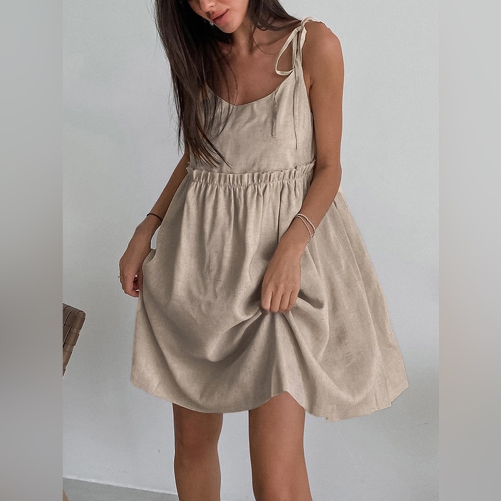Commense Beige Sleeveless Dress - Picture 3 of 5
